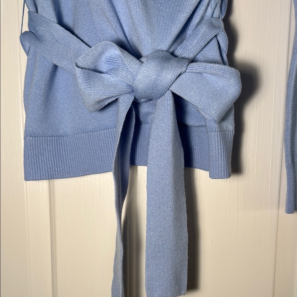Light Blue Wrap Sweater - Picture 3 of 5